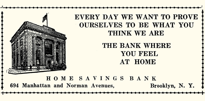 New York, Brooklyn, Home Savings Bank